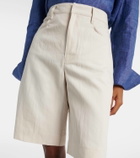 'S Max Mara Eric cotton and linen Bermuda shorts