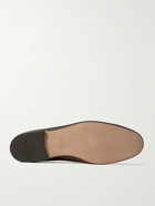 Tod's - Canvas-Trimmed Leather Penny Loafers - Brown