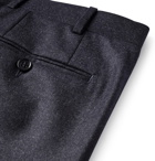 Canali - Navy Slim-Fit Mélange Super 120s Brushed-Wool Trousers - Navy