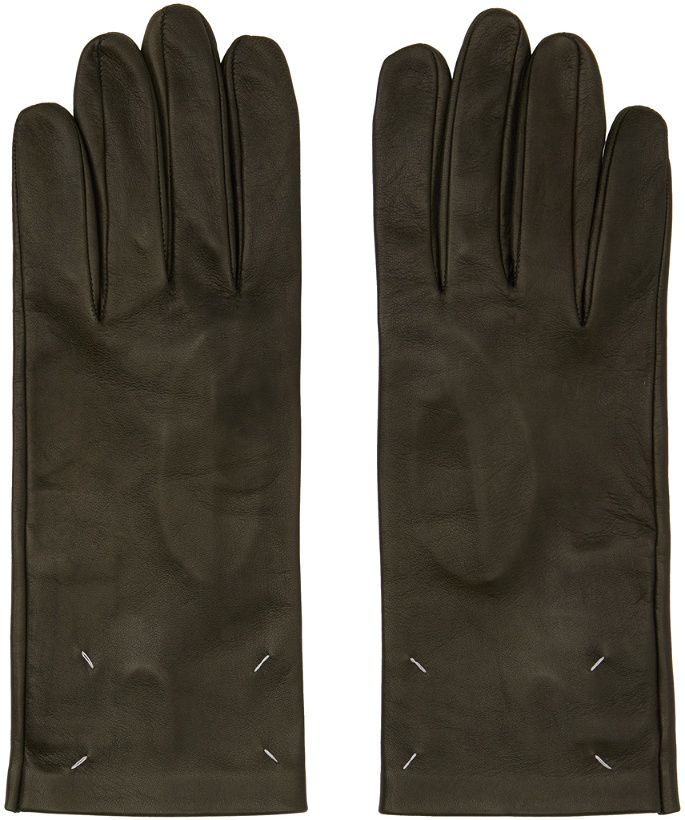 Photo: Maison Margiela Green Leather Gloves