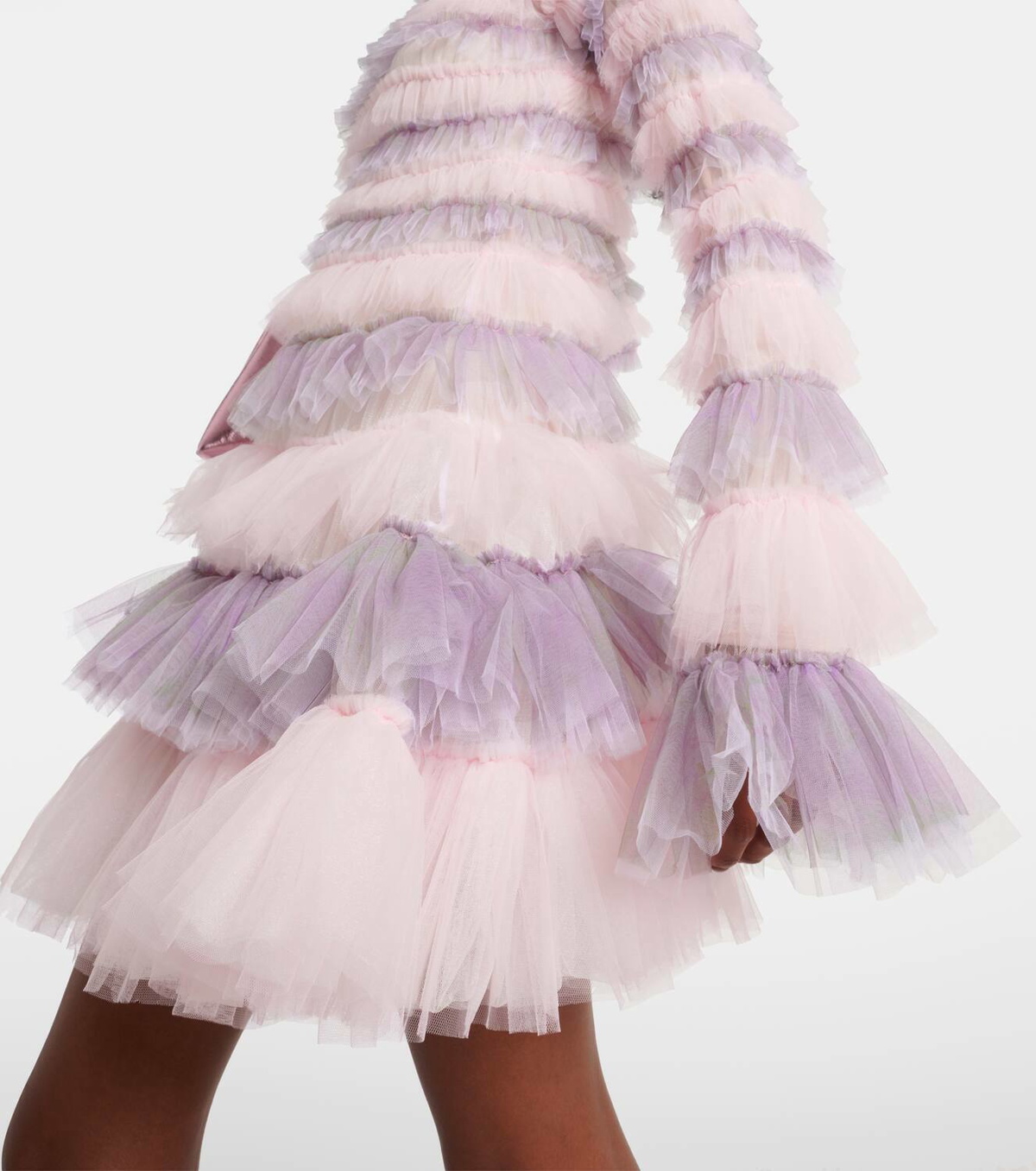 Susan Fang Shirred tulle minidress