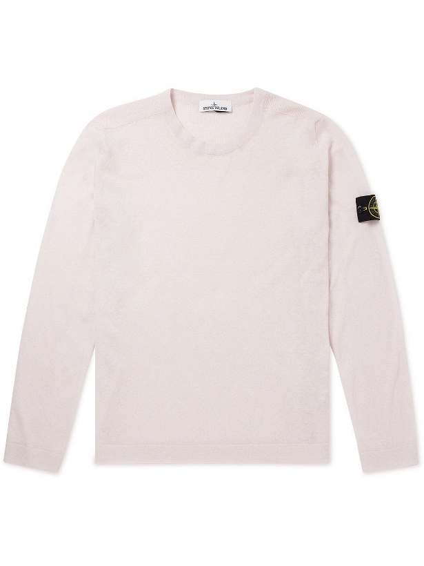Photo: Stone Island - Logo-Appliquéd Knitted Sweater - Pink