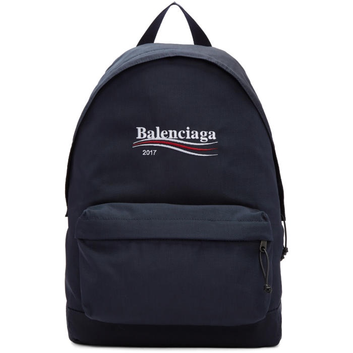 Photo: Balenciaga Navy Campaign Logo Explorer Backpack