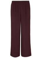Eileen Fisher Straight-leg Silk-georgette Trousers Burgundy