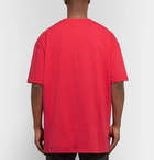 Vetements - Oversized Printed Cotton-Jersey T-Shirt - Men - Red