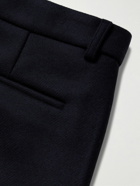 RÓHE - Tapered Brushed Wool-Blend Trousers - Black