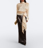 Balmain Sequined maxi skirt