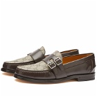 Gucci Men's Mellenial Double Buckle GG Supreme Loafer in Cocoa