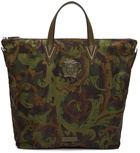 Versace Green Camo 'La Medusa' Tote