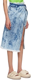 Marques Almeida Blue Acid Wash Denim Midi Skirt
