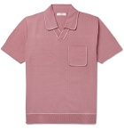 Mr P. - Contrast-Tipped Cotton-Jacquard Polo Shirt - Purple
