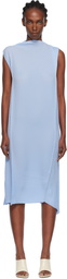 ISSEY MIYAKE Blue Soft Fold Pleats Midi Dress