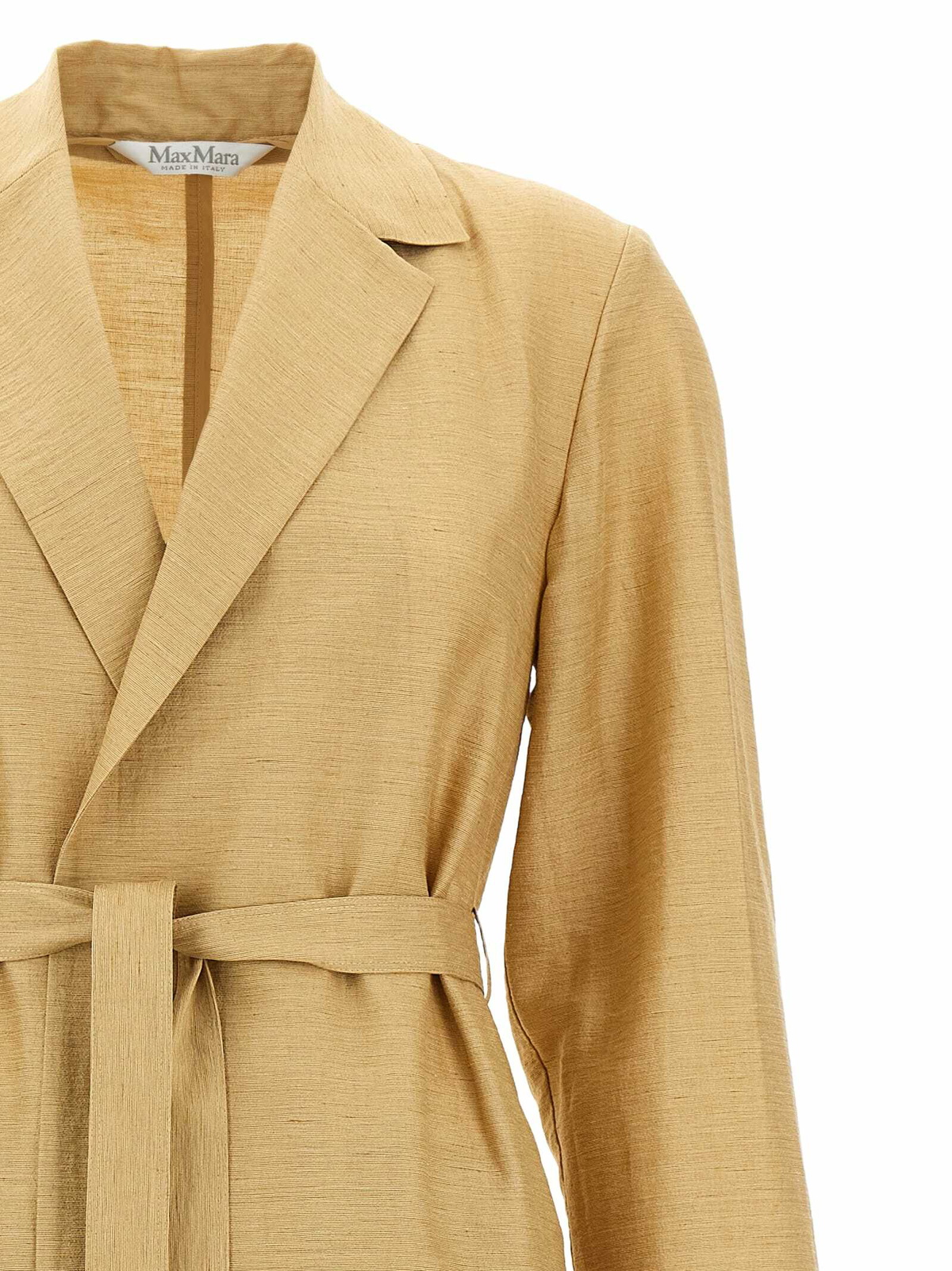 【Max Mara】Linen and silk canvas overcoat Max Mara Linen And Silk Canvas Overcoat in Natural | Lyst