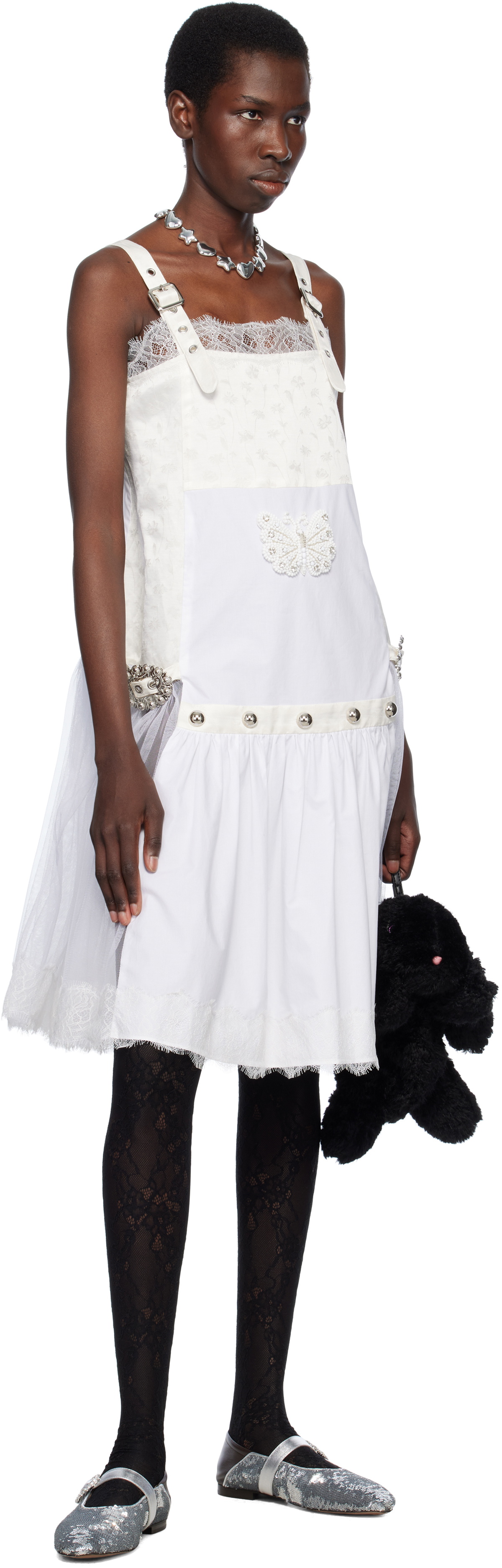 Chopova Lowena White Nohow Nightie Midi Dress