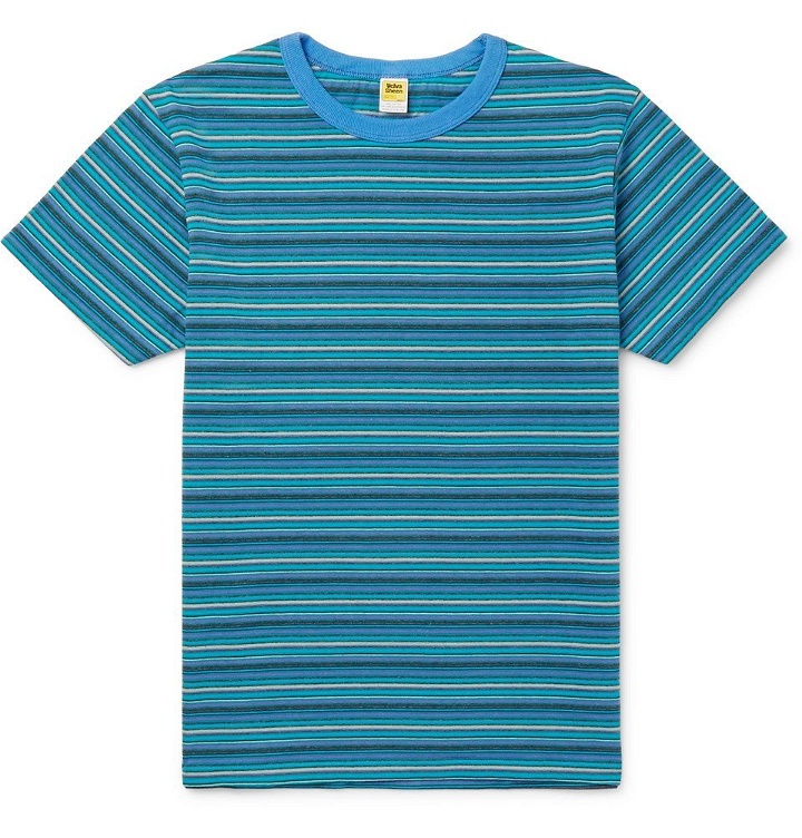 Photo: Velva Sheen - Striped Cotton-Jersey T-Shirt - Men - Blue