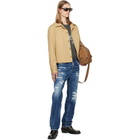 AMIRI Beige Script Collar Shirt Jacket