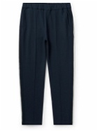 Hanro - Yves Tapered Webbing-Trimmed Double-Faced Cotton-Blend Jersey Track Pants - Blue
