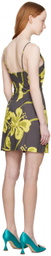 WYNN HAMLYN Brown Marcus Watson Zoe Seersucker Minidress