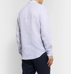 Caruso - Grandad-Collar Linen Shirt - Blue