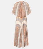 Zimmermann Illustration Sunray paisley caped midi dress