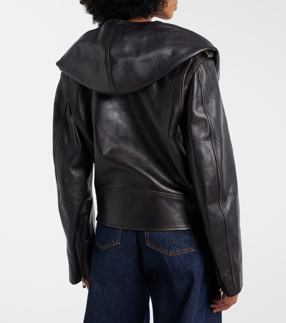 Alaïa Hooded leather biker jacket