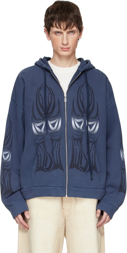 Photo: Who Decides War Blue Winged Zip Up Hoodie