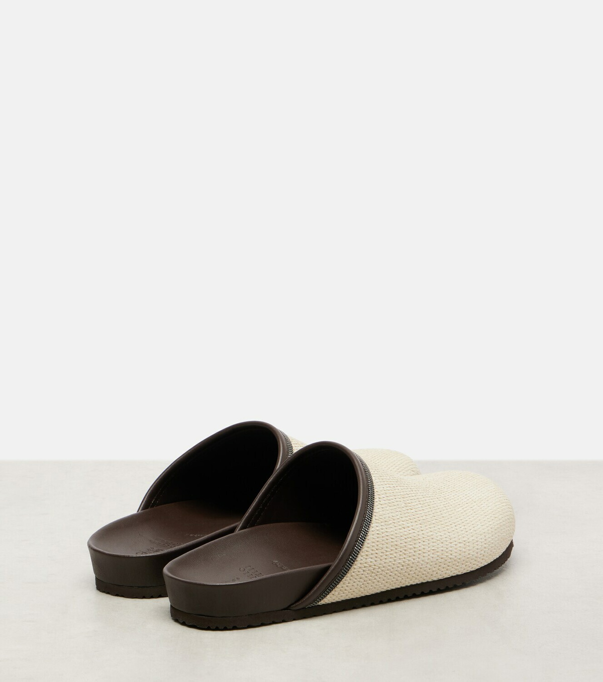 Brunello Cucinelli Monili leather-trimmed mules