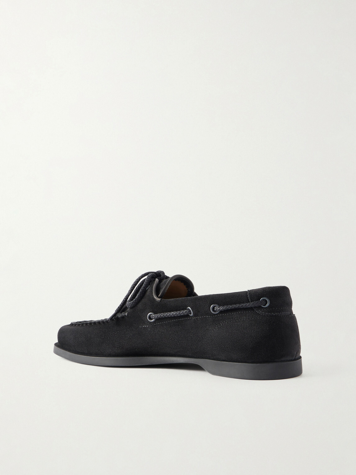 John Lobb - Foil Suede Boat Shoes - Black