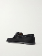 John Lobb - Foil Suede Boat Shoes - Black