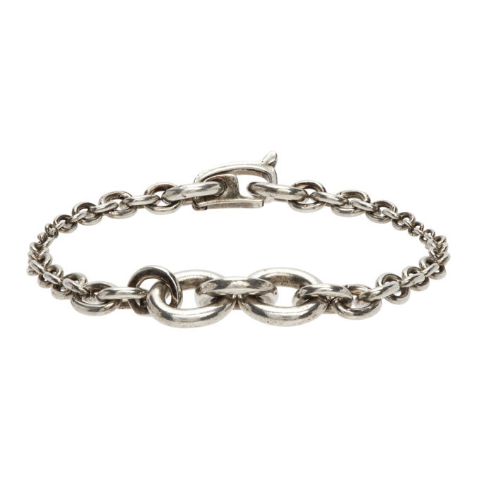 Photo: Saint Laurent Silver Mini Graduated Chain Bracelet