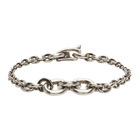 Saint Laurent Silver Mini Graduated Chain Bracelet