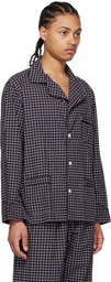 Bode Navy Grid Pyjama Shirt