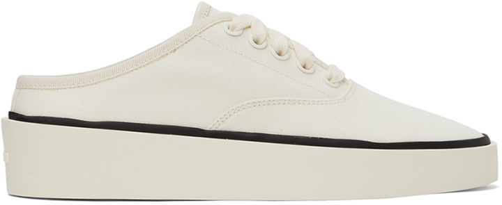 Photo: Fear of God White Canvas 101 Backless Sneakers