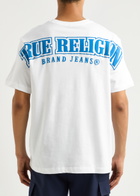True Religion Logo-print Cotton T-shirt White And Blue