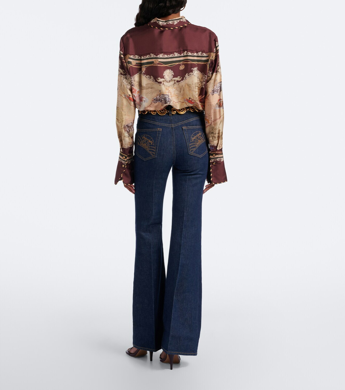 Zimmermann Embroidered flared jeans