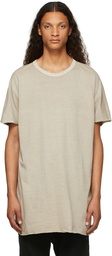 Boris Bidjan Saberi Beige Garment-Dyed One-Piece T-Shirt