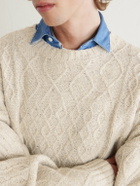 MANAAKI - Keanu Cable-Knit Merino Wool-Blend Sweater - Neutrals
