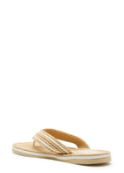 Chloe Chloé Sand Woven and Leather Flip Flops Beige