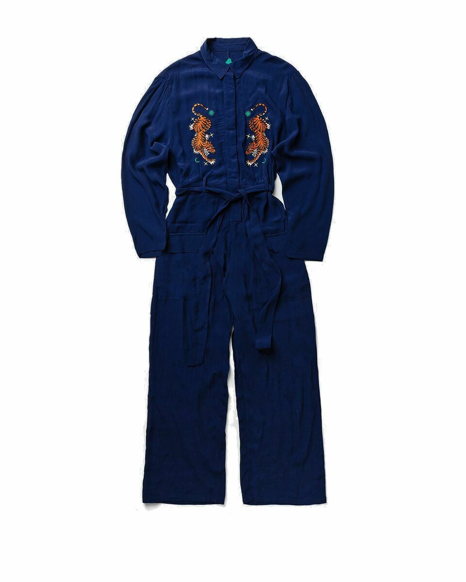 Photo: Melody Ehsani Tiger Luck Jumpsuit Blue - Womens - Casual Pants