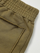 Les Tien - Yacht Straight-Leg Appliquéd Cotton-Jersey Drawstring Shorts - Green