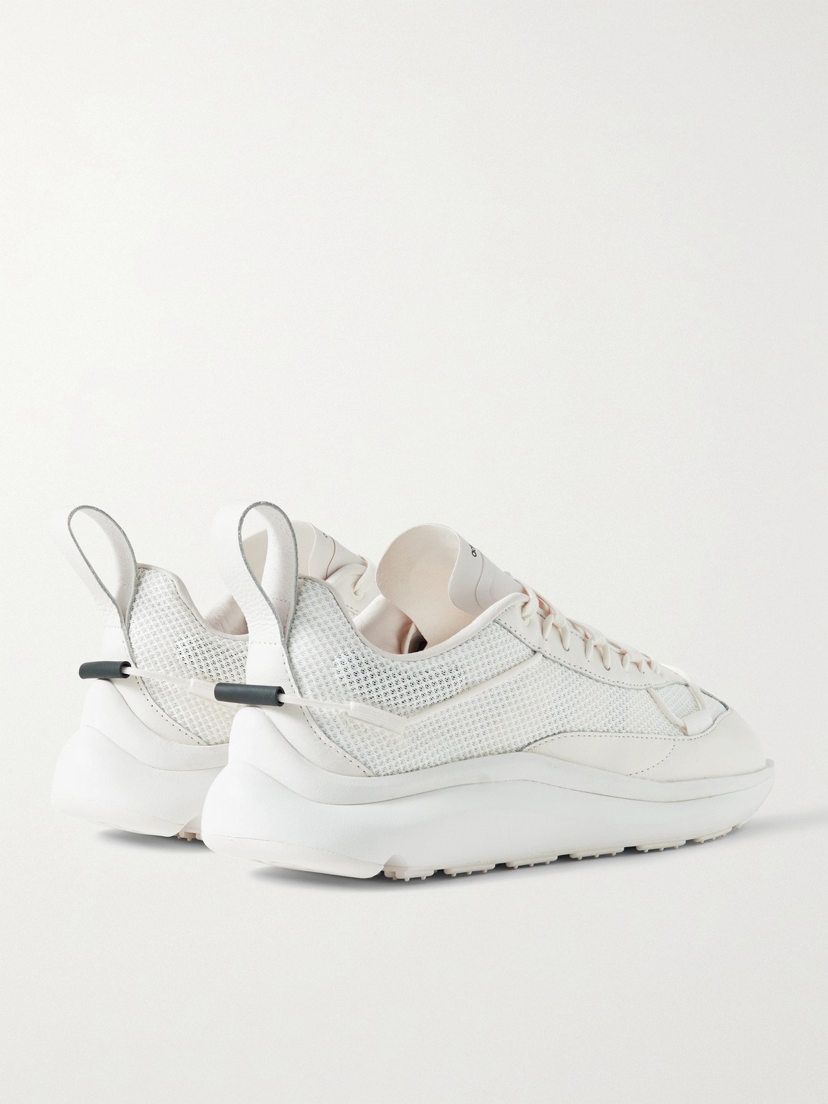 Y-3 - Shiku Run Leather-Trimmed Mesh Sneakers - White Y-3