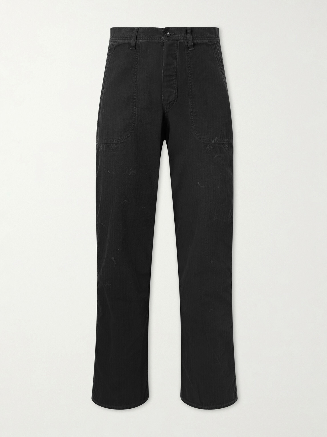 FULLCOUNT - USN Seamen’s Straight-Leg Herringbone Trousers - Black
