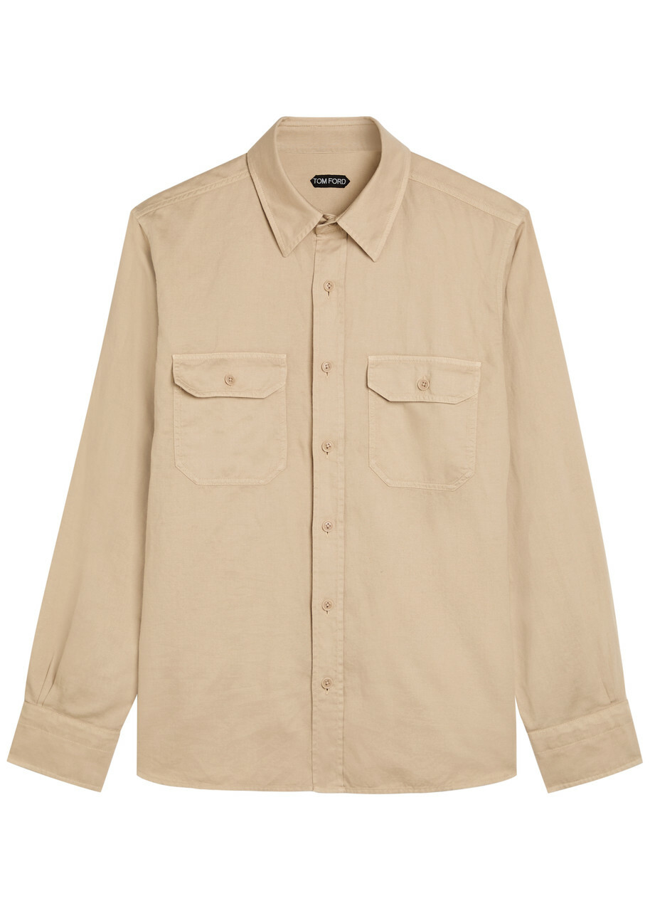 Tom Ford Cotton and Linen-blend Shirt Beige