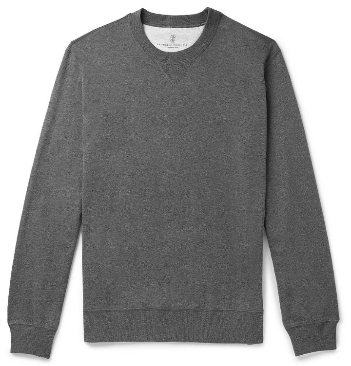 Photo: Brunello Cucinelli - Cotton-Jersey Sweatshirt - Men - Gray