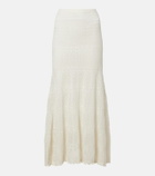 Self-Portrait Pointelle midi skirt