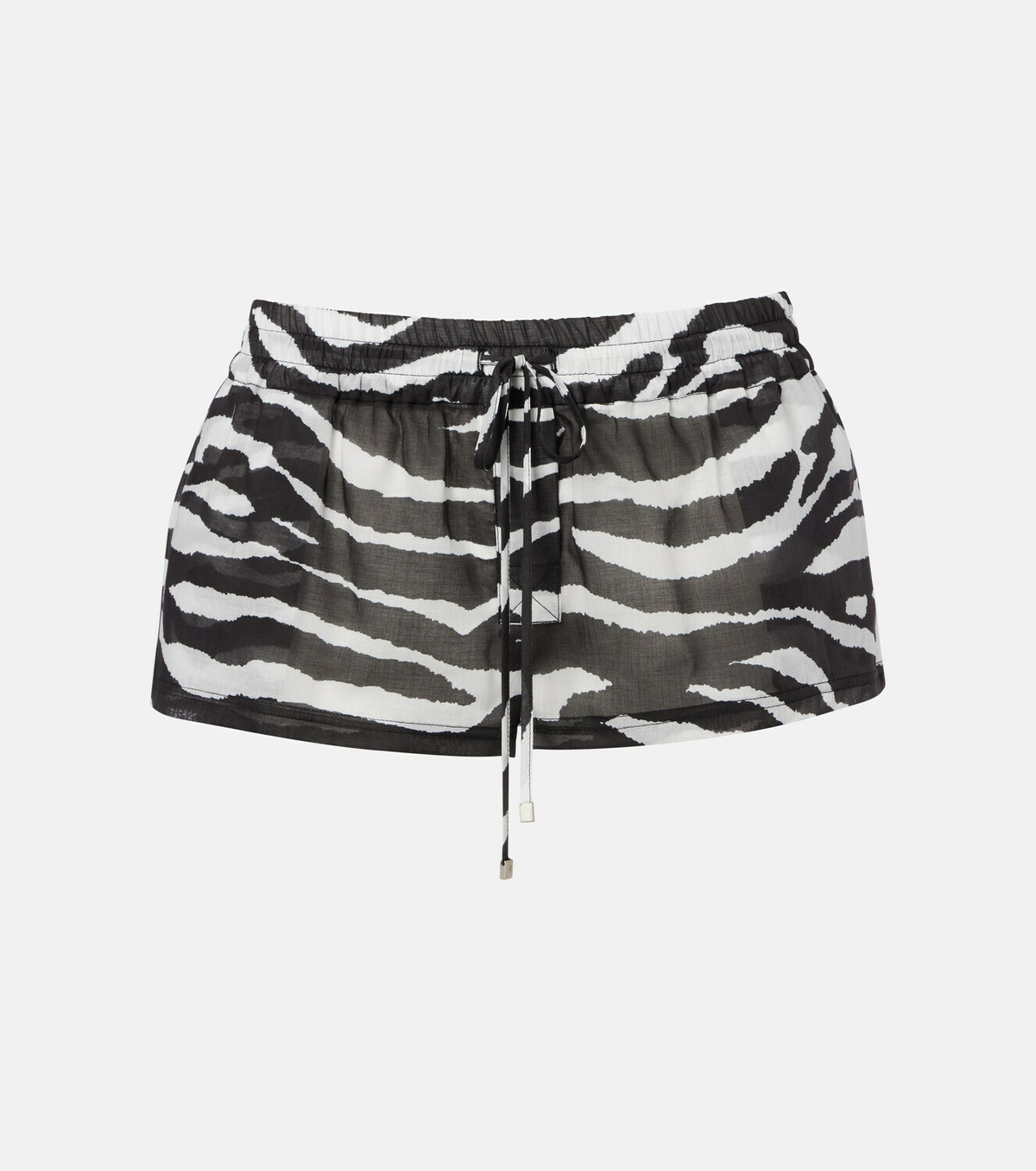 The Attico Zebra-print cotton muslin shorts