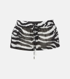 The Attico Zebra-print cotton muslin shorts