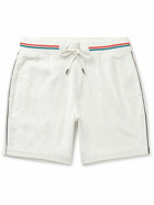 Orlebar Brown - Afador Straight-Leg Striped Cotton-Terry Drawstring Shorts - White