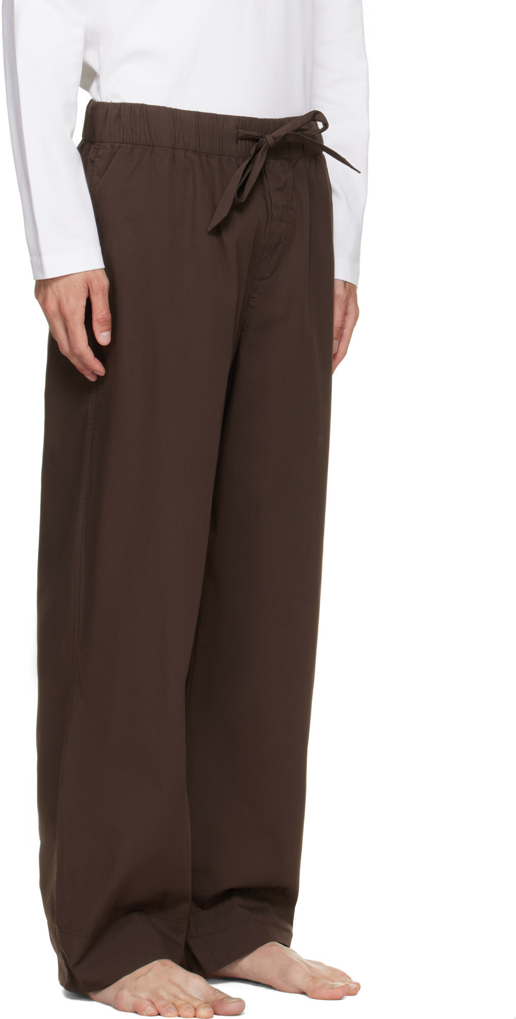 Tekla Brown Poplin Pyjama Pants