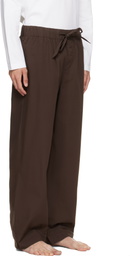 Tekla Brown Poplin Pyjama Pants